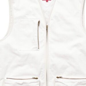 White Sleeveless Zip-Up Vest